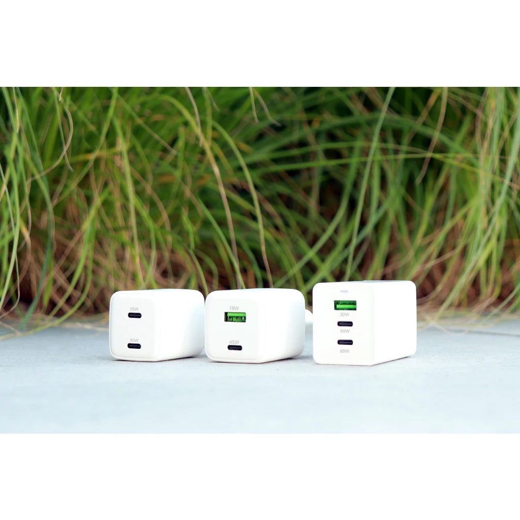 Mobiparts Adapter Dual USB-C 35W Wit