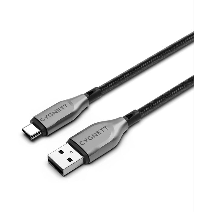 Cygnett Armoured Braided Kabel USB-A naar USB-C 1m Zwart
